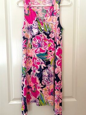 Lilly Pulitzer Navy & Pink Floral Sleeveless Dress